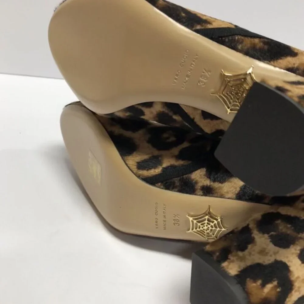 Charlotte Womens Olympia OLP197003A Leopard Pony Boot Size US6 M EU36
